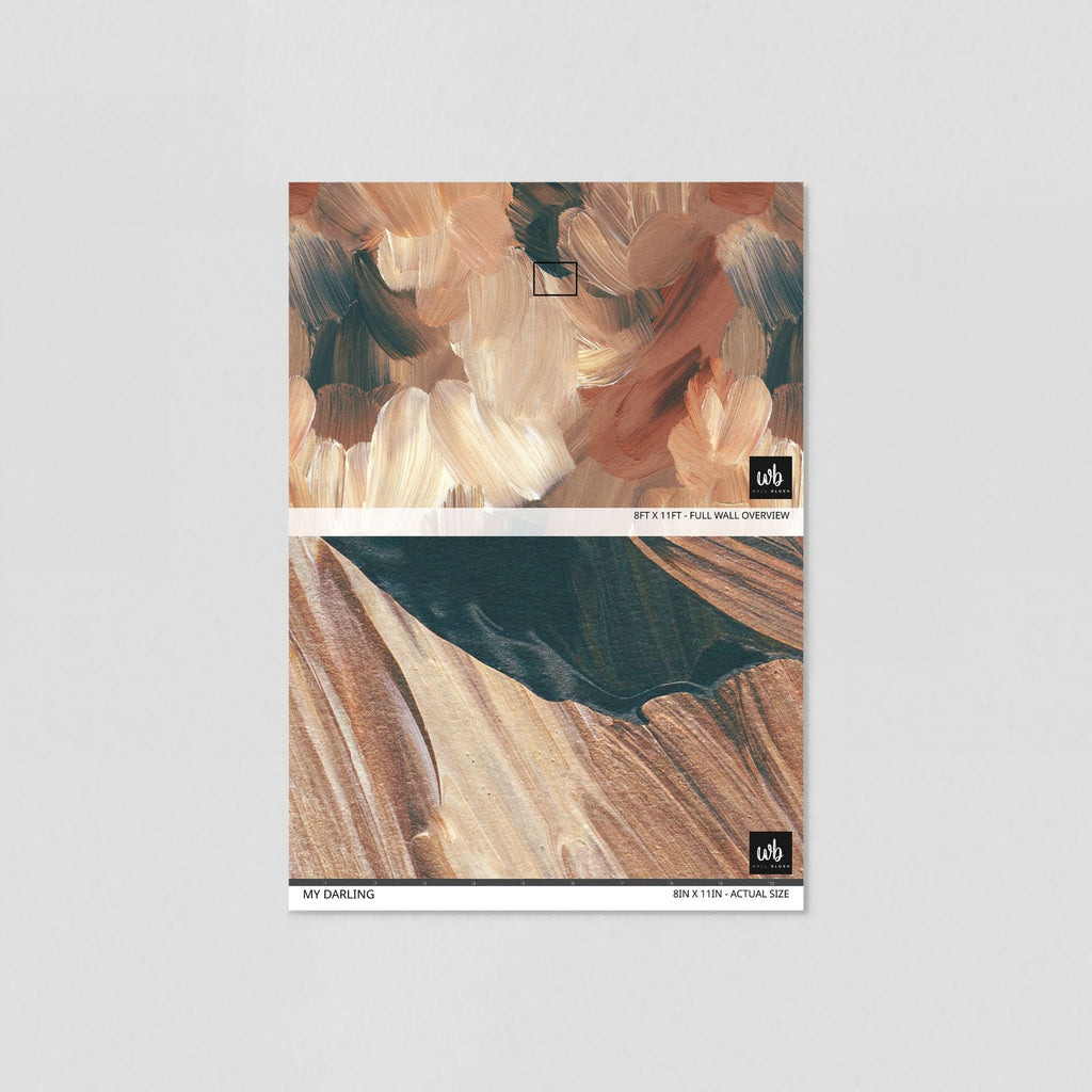 The Améline Wallpaper — Terracotta Brushstroke — darling mockup jpg