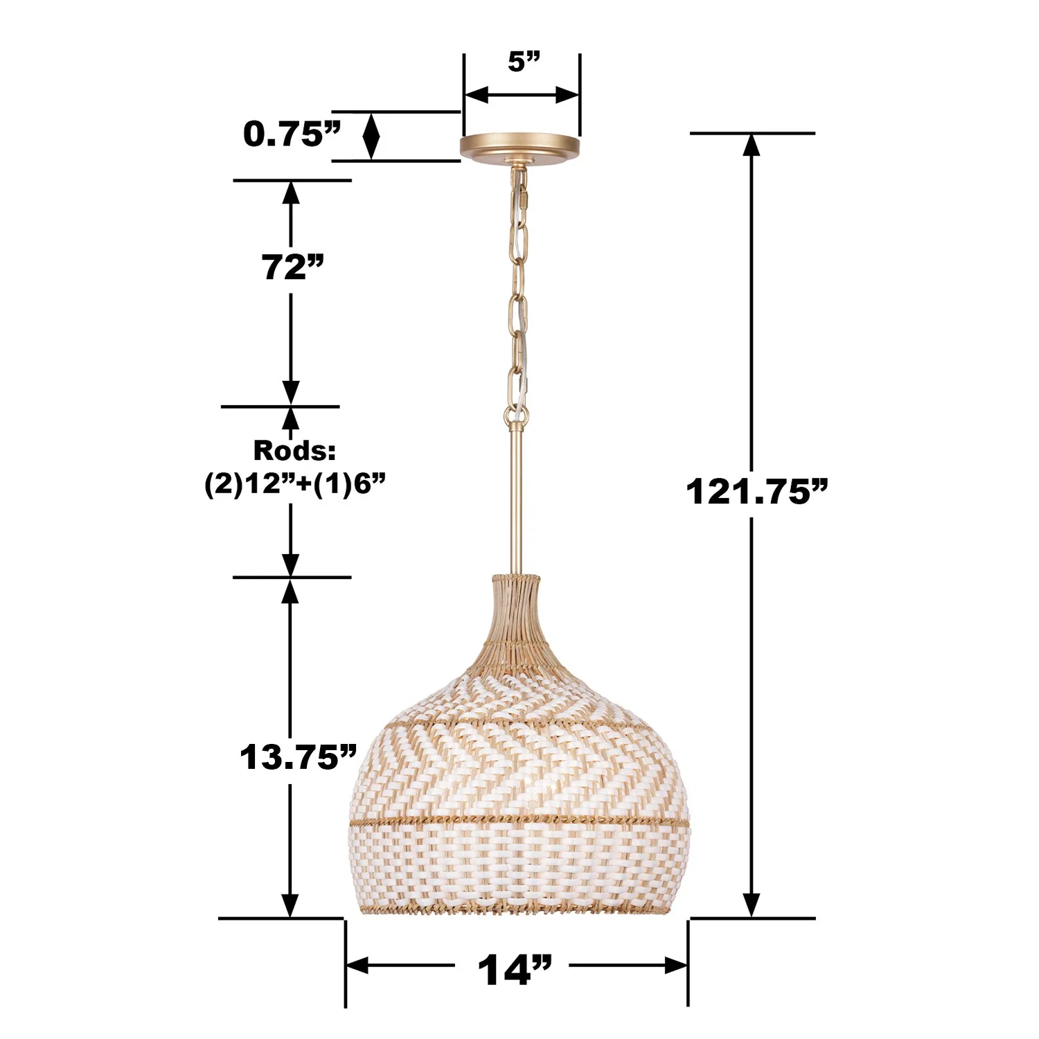 The Zanzibar 3-Light Pendant — Woven Rattan — pen png