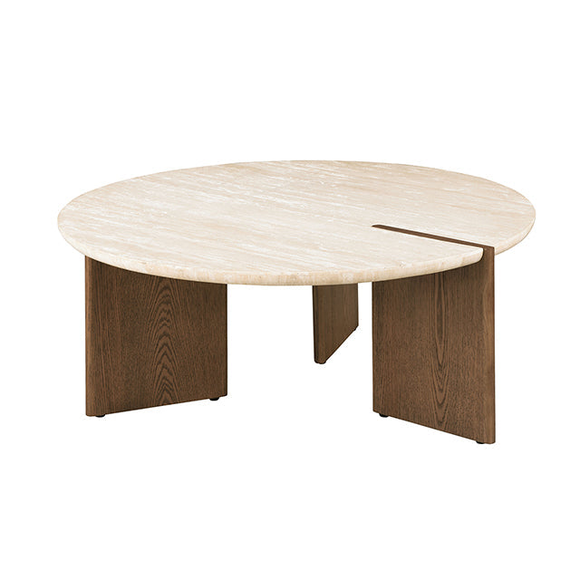 The Odette Coffee Table | Travertine & Oak