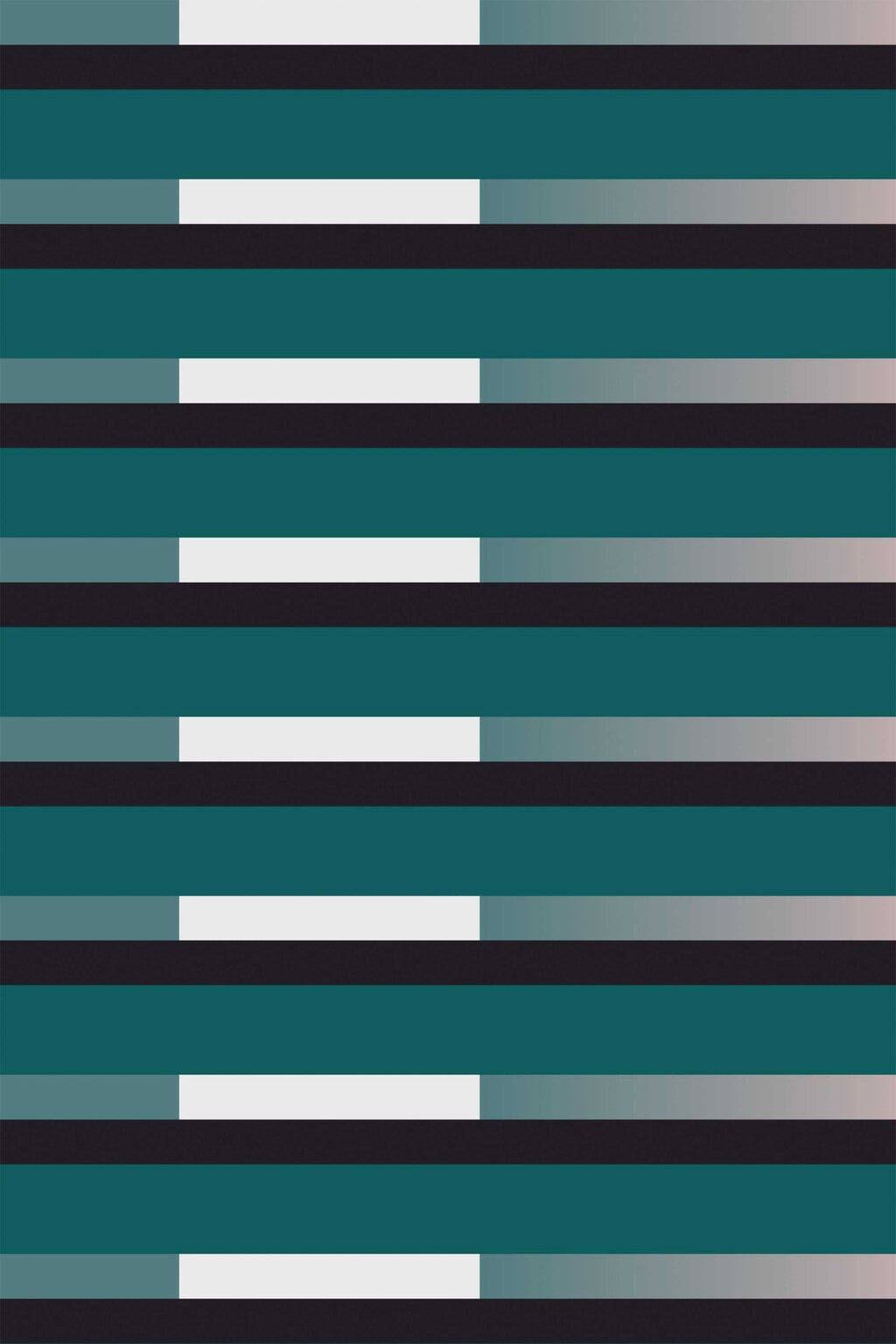 The Marguerite Wallpaper — Teal & Graphite Stripe — teal black white non pasted