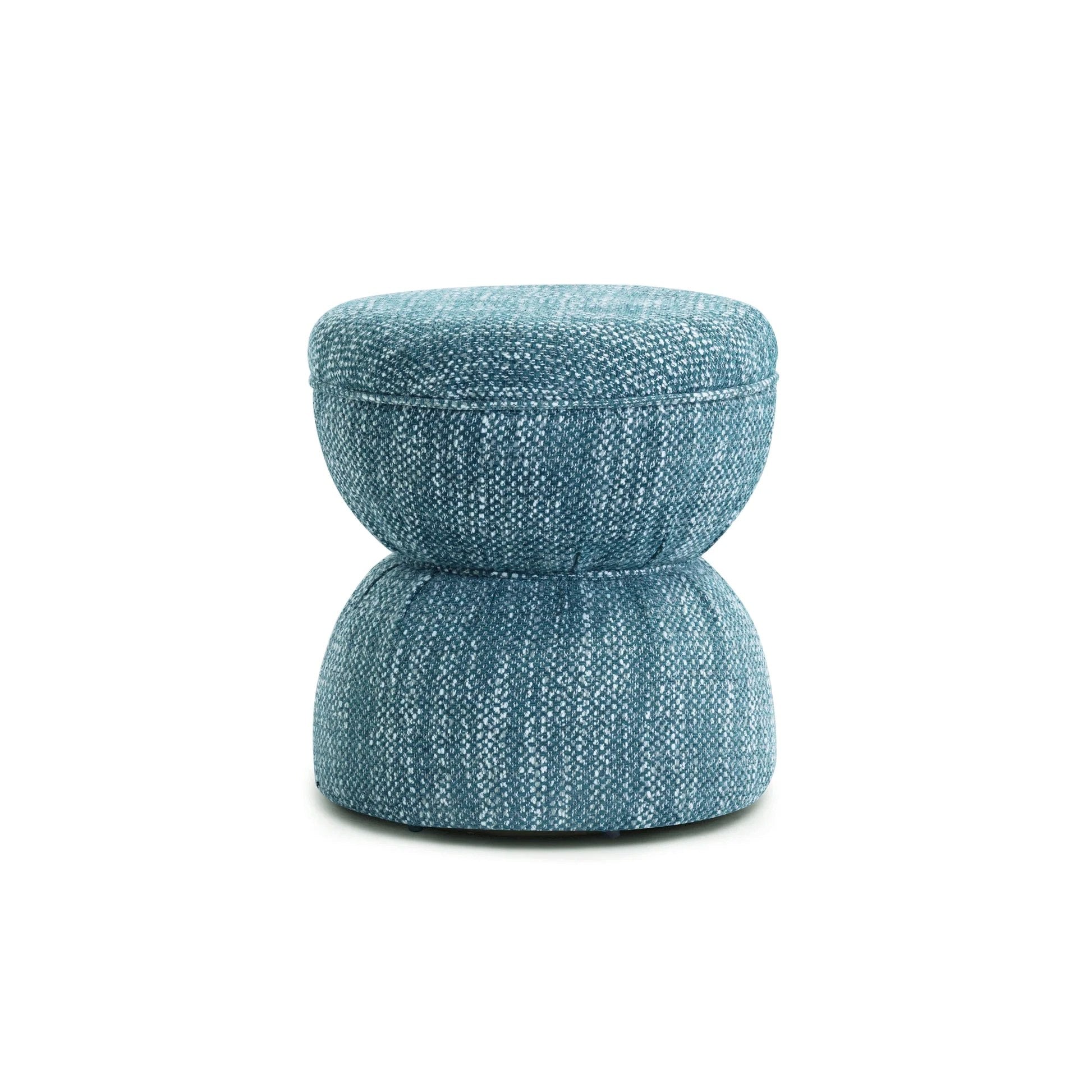 The Tomlin Ottoman — Teal Performance Chenille — product view