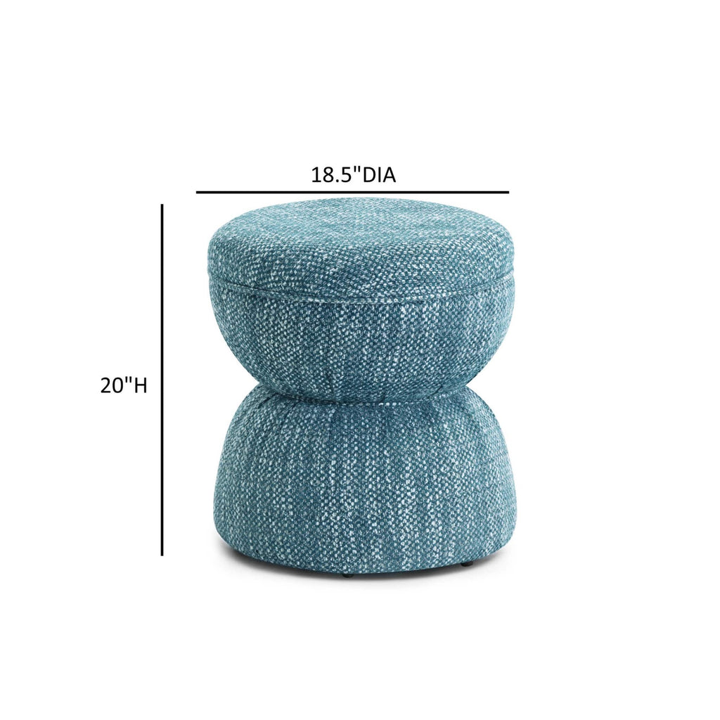 The Tomlin Ottoman — Teal Performance Chenille — tealottoman jpg