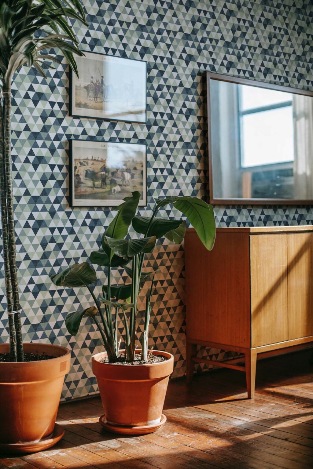 The Amandine Wallpaper — Forest & Slate Mosaic — product view