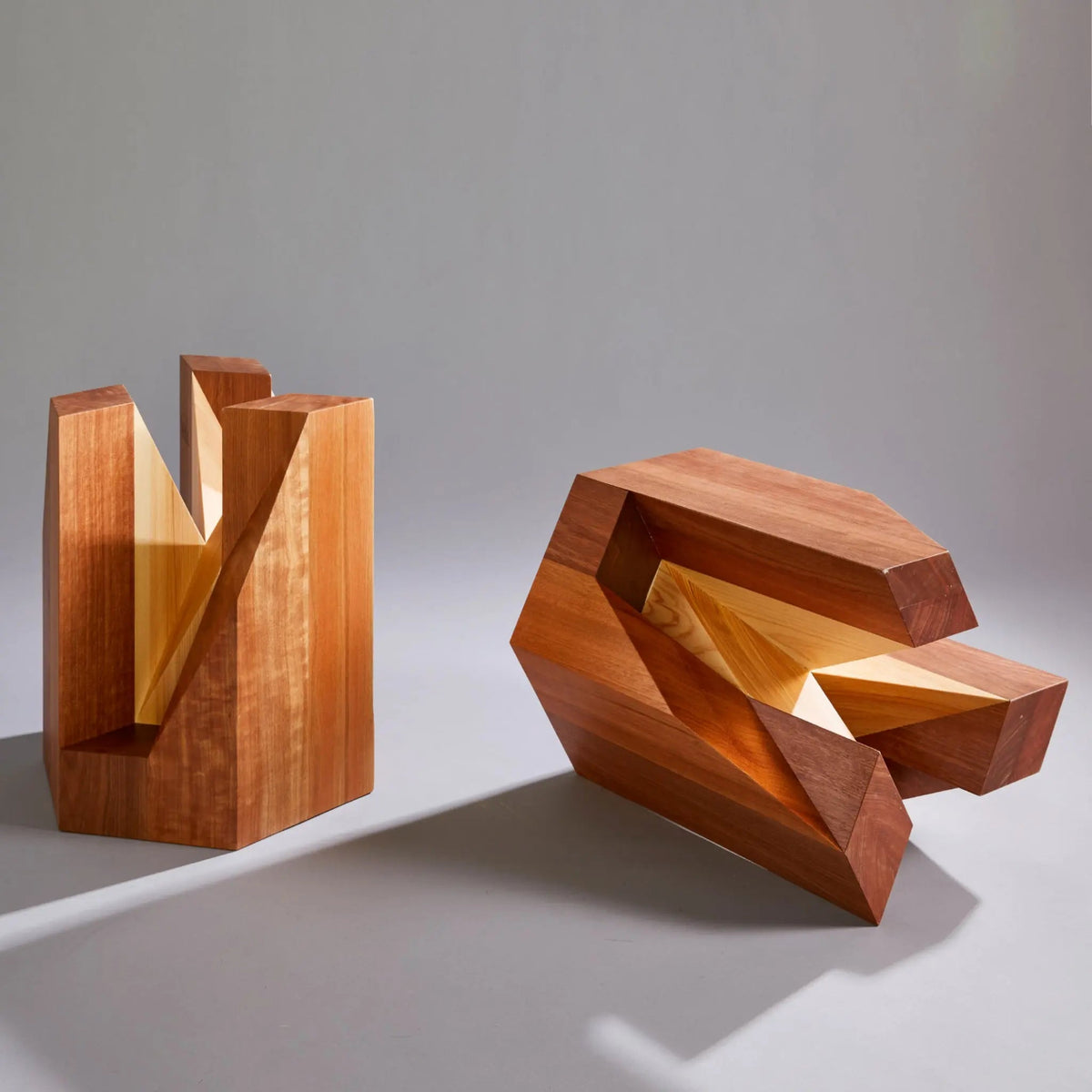 The Yosegi Stool Pair | Japanese Parquetry Wood